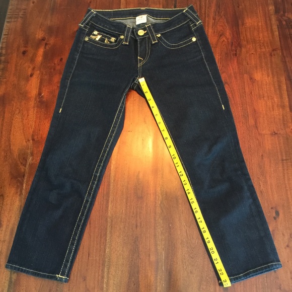 True Religion Crop Denim with Gold Sequins - Picture 4 of 6